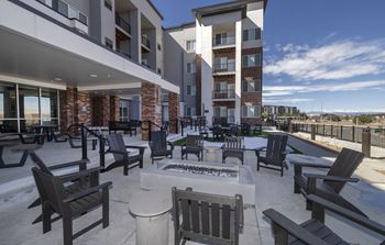 Outdoor courtyard with seating area